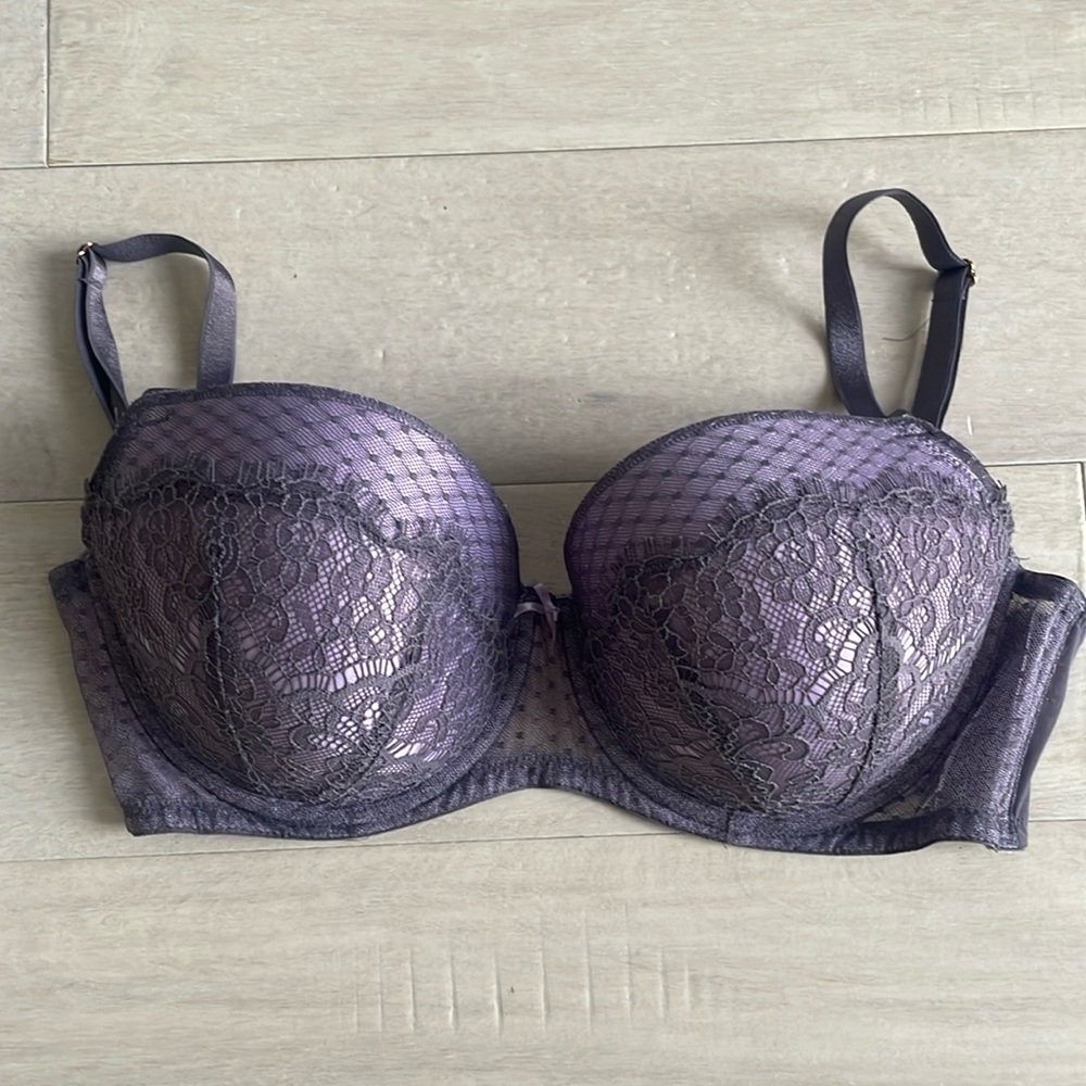 Victoria Secrets lined Demi bra Dream Angels 34DD dusty purple lace
